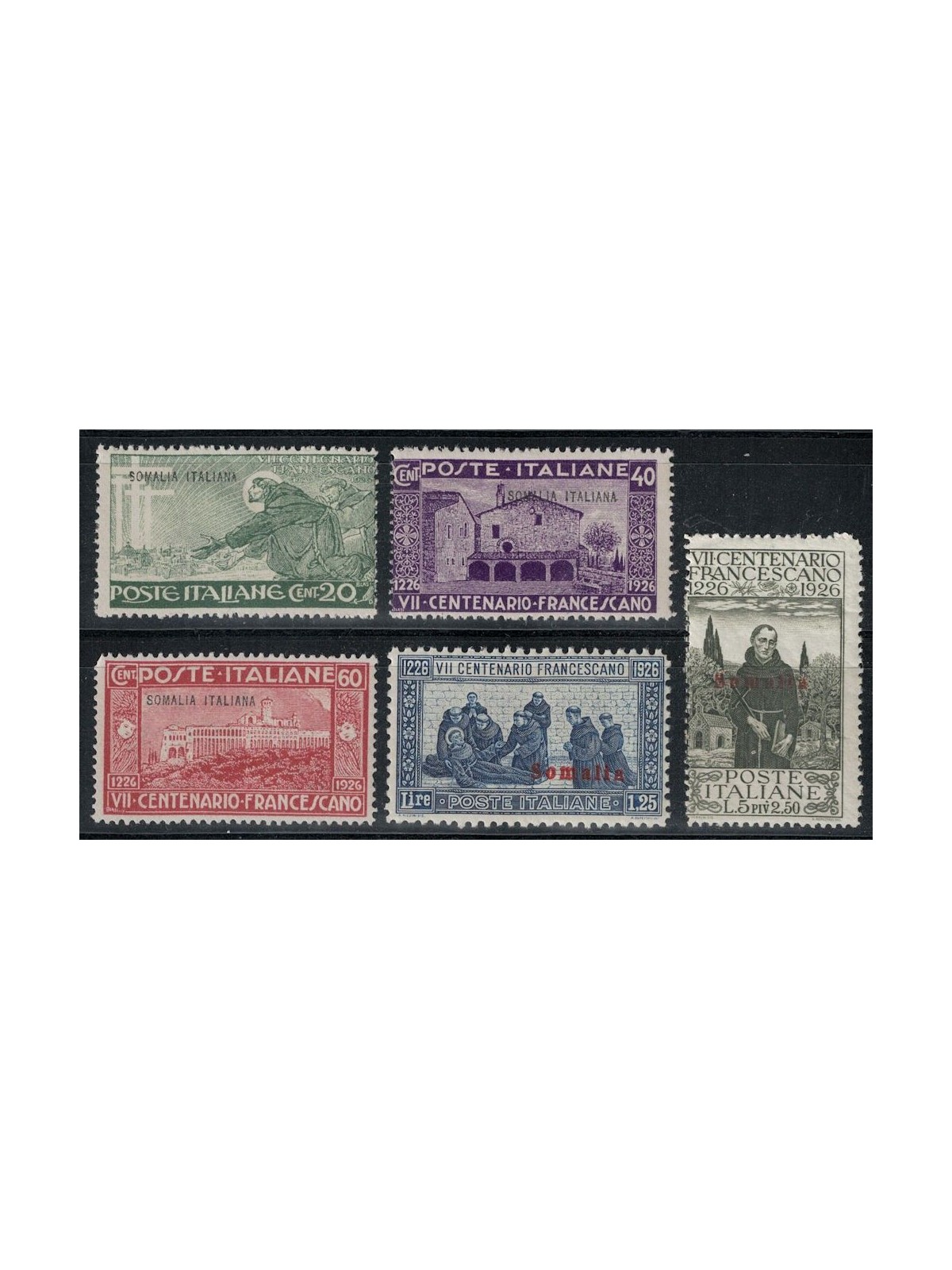 ITALIAN SOMALIA 1926 St. Francis 5v MNH**