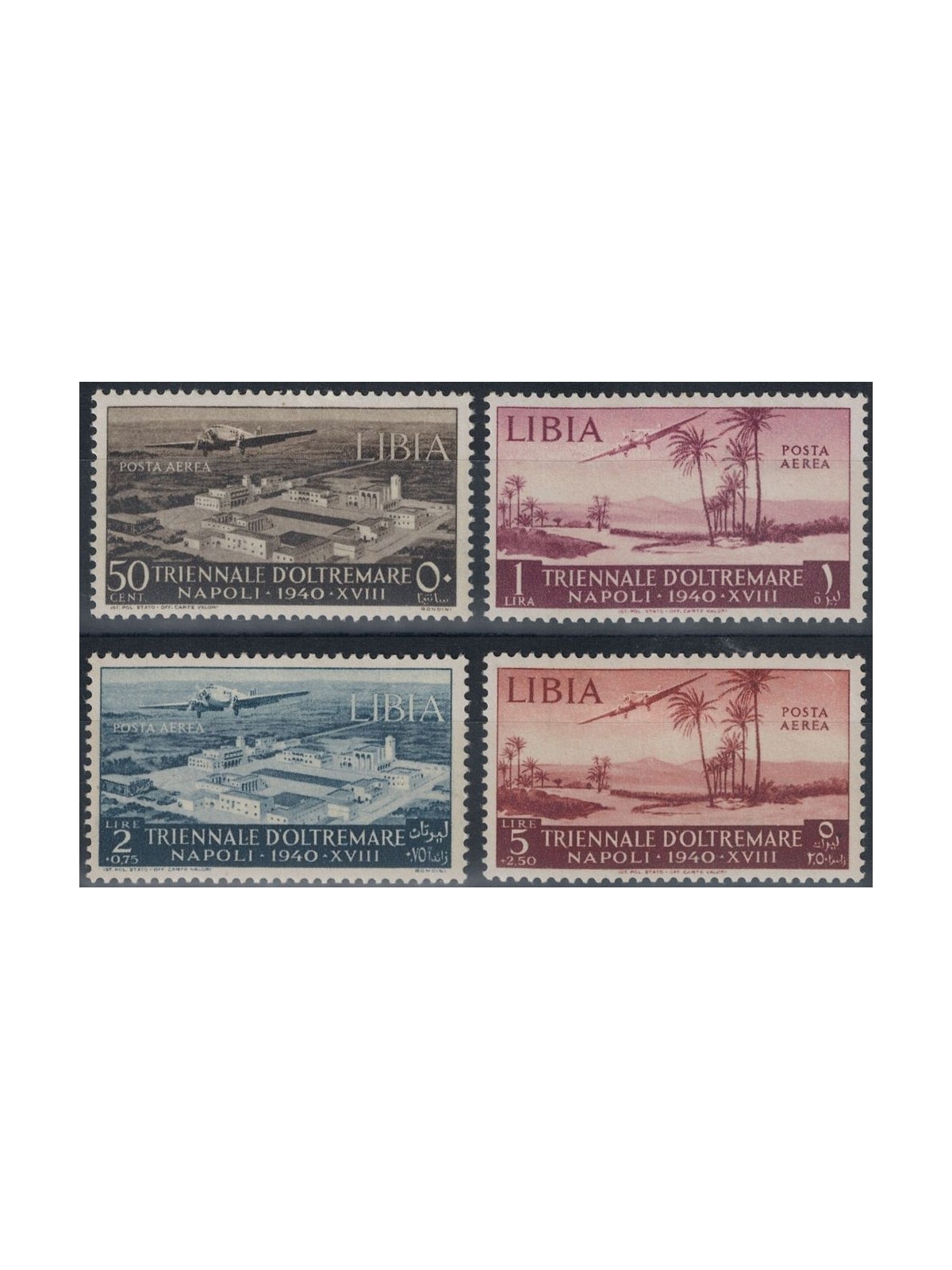 LIBYA 1940 Triennial Overseas Exhibition (airmail) 4v MNH**