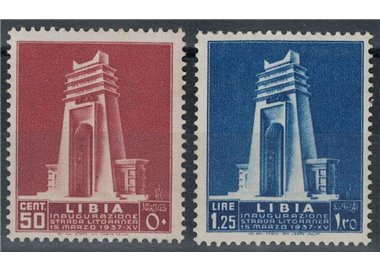 LIBIA 1937 Strada litoranea libica 2v MNH**