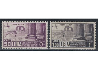 LIBIA 1937 Strada litoranea libica (posta aerea) 2v MNH**