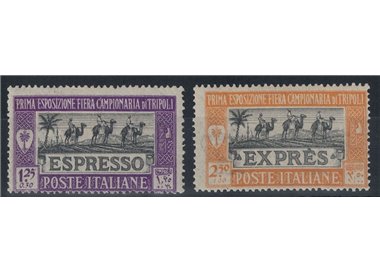 TRIPOLITANIA 1927 1ª Fiera di Tripoli, espressi 2v MNH**