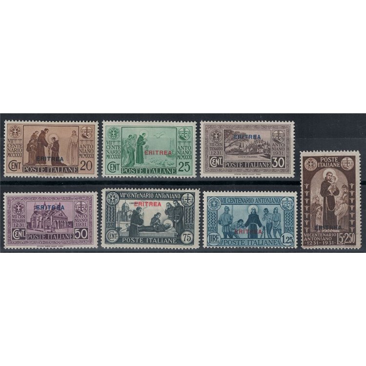 ERITREA 1931 Saint Anthony 7v MNH**