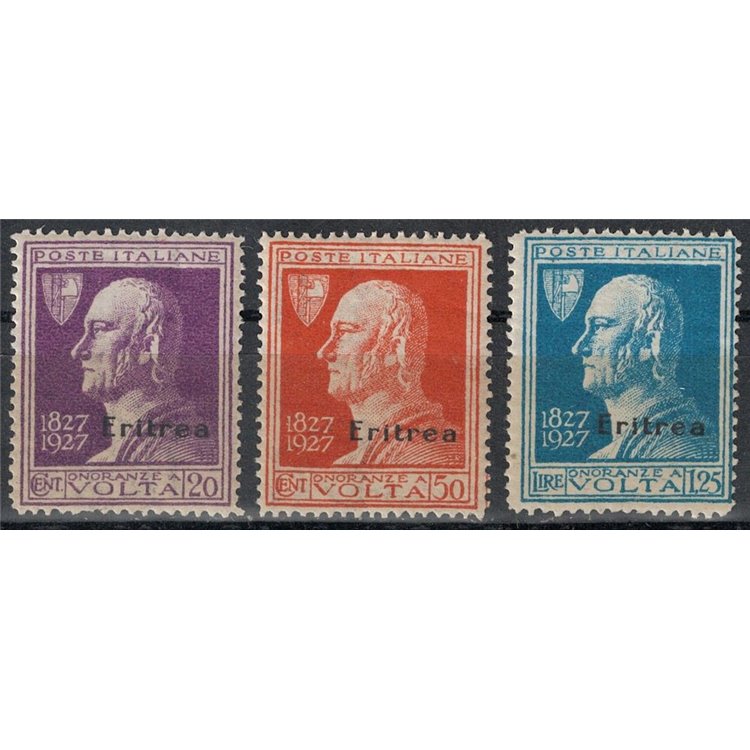 ERITREA 1927 Alessandro Volta 3v MNH**