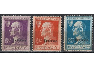ERITREA 1927 Alessandro Volta 3v MNH**