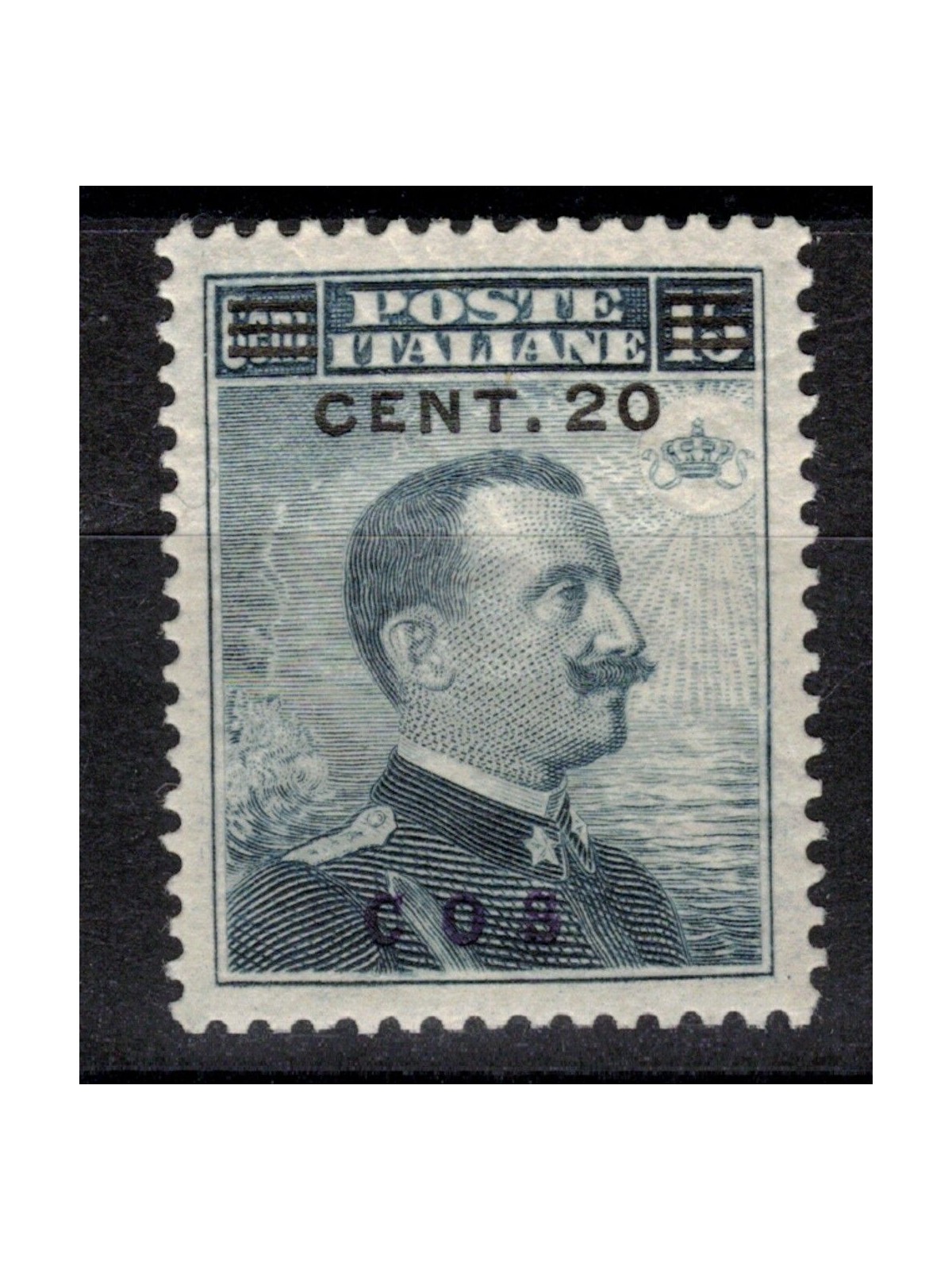 EGEO COO 1916 20c su 15c grigio nero MNH**