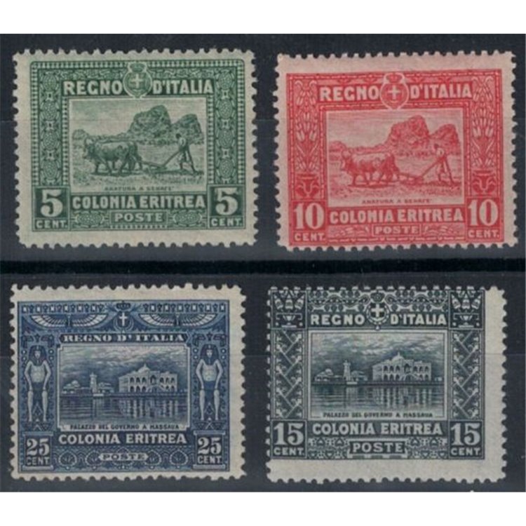 ERITREA 1910-14 Pictorial series 4v MNH** ©