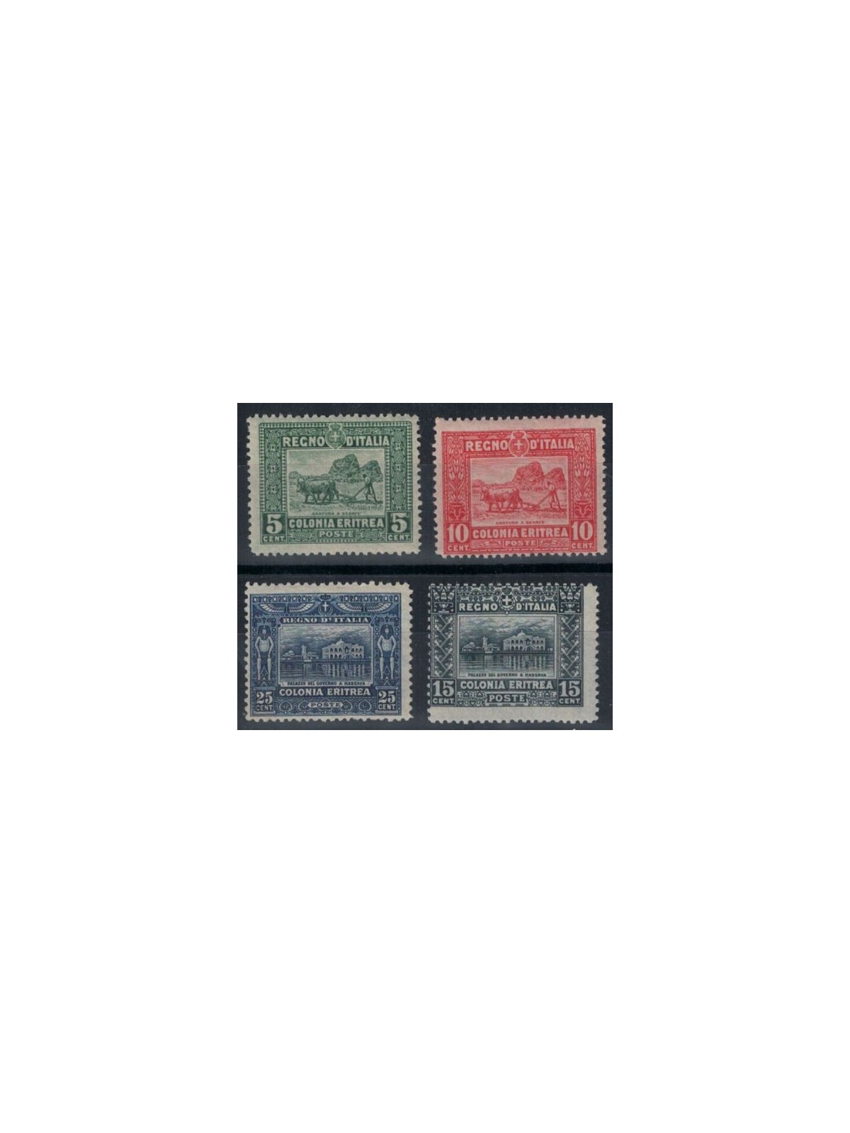 ERITREA 1910-14 Pictorial series 4v MNH** ©