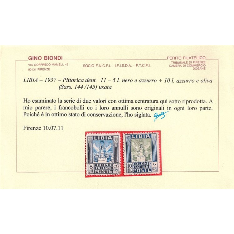 COLONIE LIBIA 1937 Serie Pittorica 2v us ©