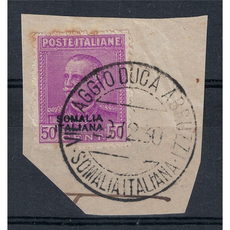 ITALIAN SOMALIA 1930 Parmeggiani type 50c lilac used on fragment
