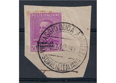 ITALIAN SOMALIA 1930 Parmeggiani type 50c lilac used on fragment