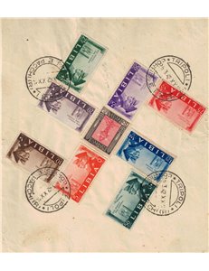 LIBYA 1941 Italian-German brotherhood in arms 9v used on fragment