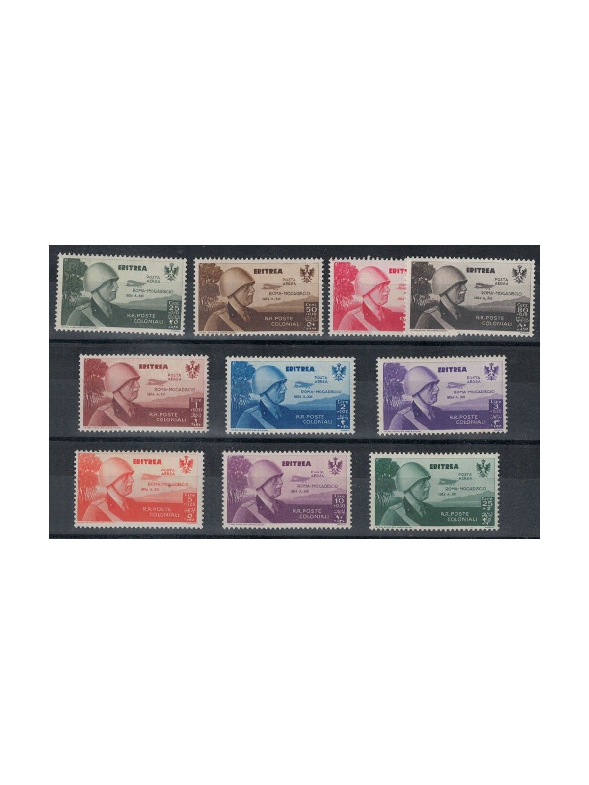 ERITREA 1934 Rome-Mogadishu flight 10v MNH**