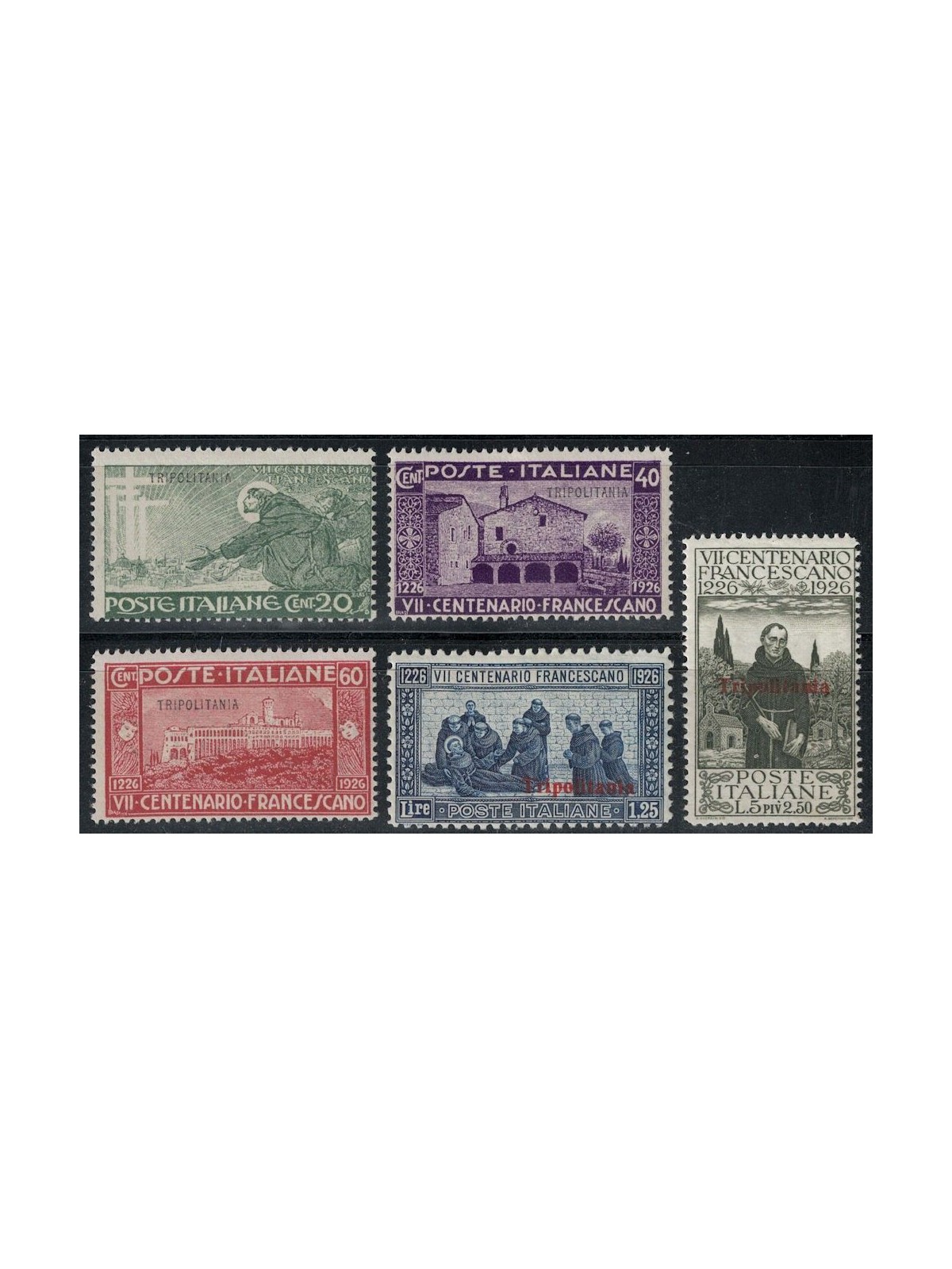 TRIPOLITANIA 1926 San Francesco 5v MNH**