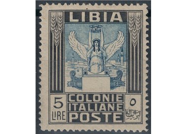 LIBYA 1940 Pictorial series 5£ black and blue MNH**