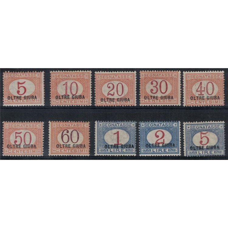 OLTRE GIUBA 1925 Segnatasse 10v MH* ©