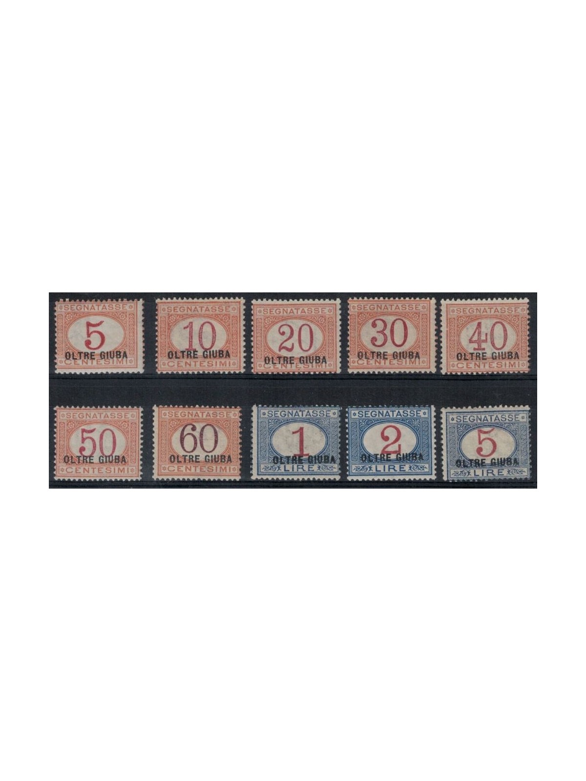 BEYOND GIUBA 1925 Tax stamp 10v MH* ©
