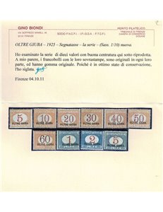 COLONIE OLTRE GIUBA 1925 Segnatasse 10v MH* ©