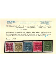 VENEZIA GIULIA 1918 Overprinted Austrian stamps 17v MH* ©