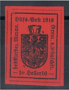 MERANO 1918 10h. arancio IV tipo 1v MH*