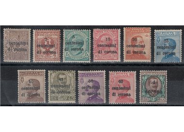 TRENTO E TRIESTE 1919 Serie ordinaria 11v MH*