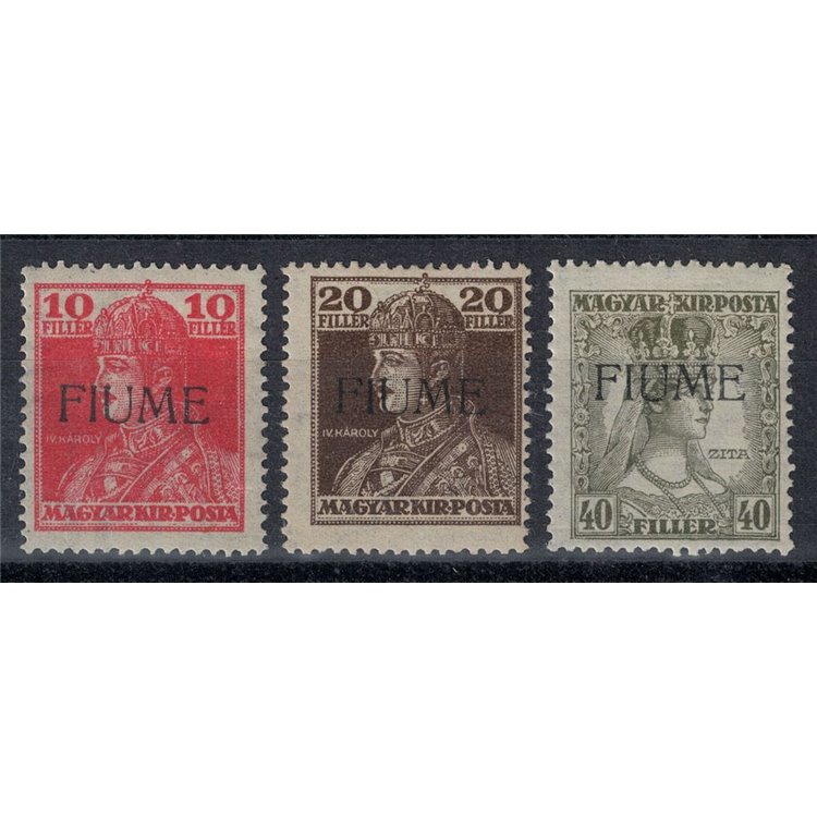 FIUME 1918/19 Carlo and Zita 3v MH*