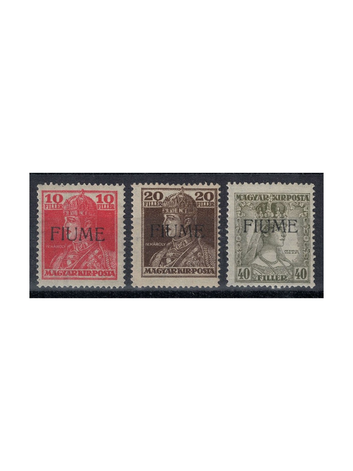 FIUME 1918/19 Carlo and Zita 3v MH*