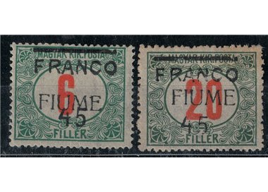 FIUME 1919 Fiume postmarks overprinted 2v MH*
