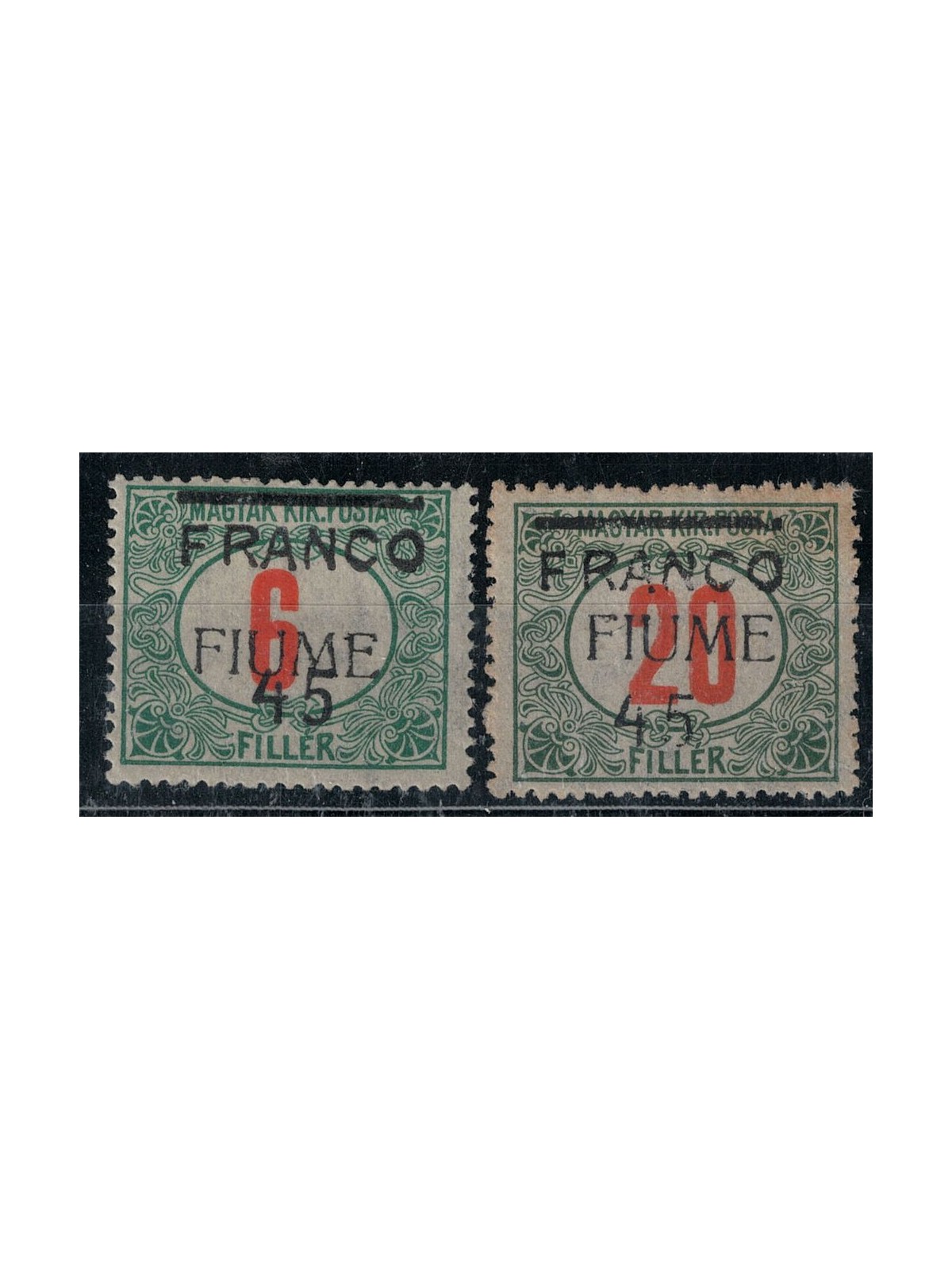 FIUME 1919 Segnatasse di Fiume soprastampati 2v MH*