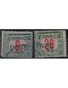 FIUME 1919 Segnatasse di Fiume soprastampati 2v us