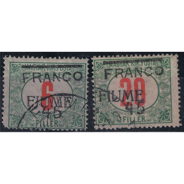 FIUME 1919 Fiume postmarks overprinted 2v us