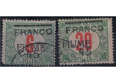 FIUME 1919 Fiume postmarks overprinted 2v us