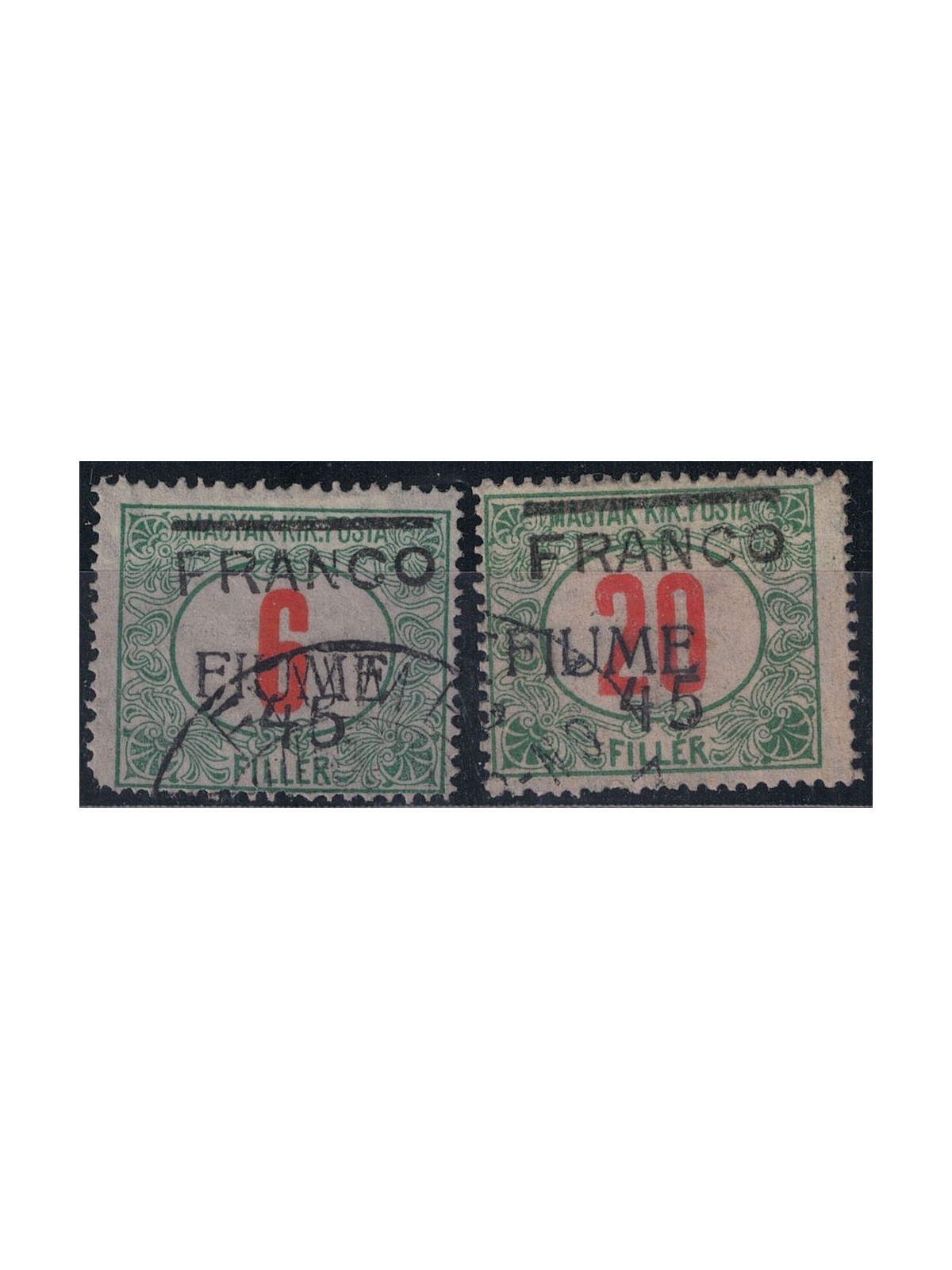 FIUME 1919 Fiume postmarks overprinted 2v us