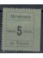 UDINE (AUSTRIAN OCCUPATION) 1918 5c black on light blue MH*