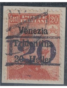 TRENTINO (BZ3) 1918-19 Venezia Tridentina (T with horizontal number) no. 13 used ©