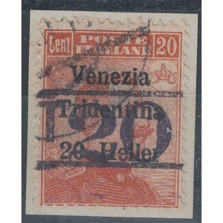 TRENTINO (BZ3) 1918-19 Venezia Tridentina (T with horizontal number) no. 13 used ©