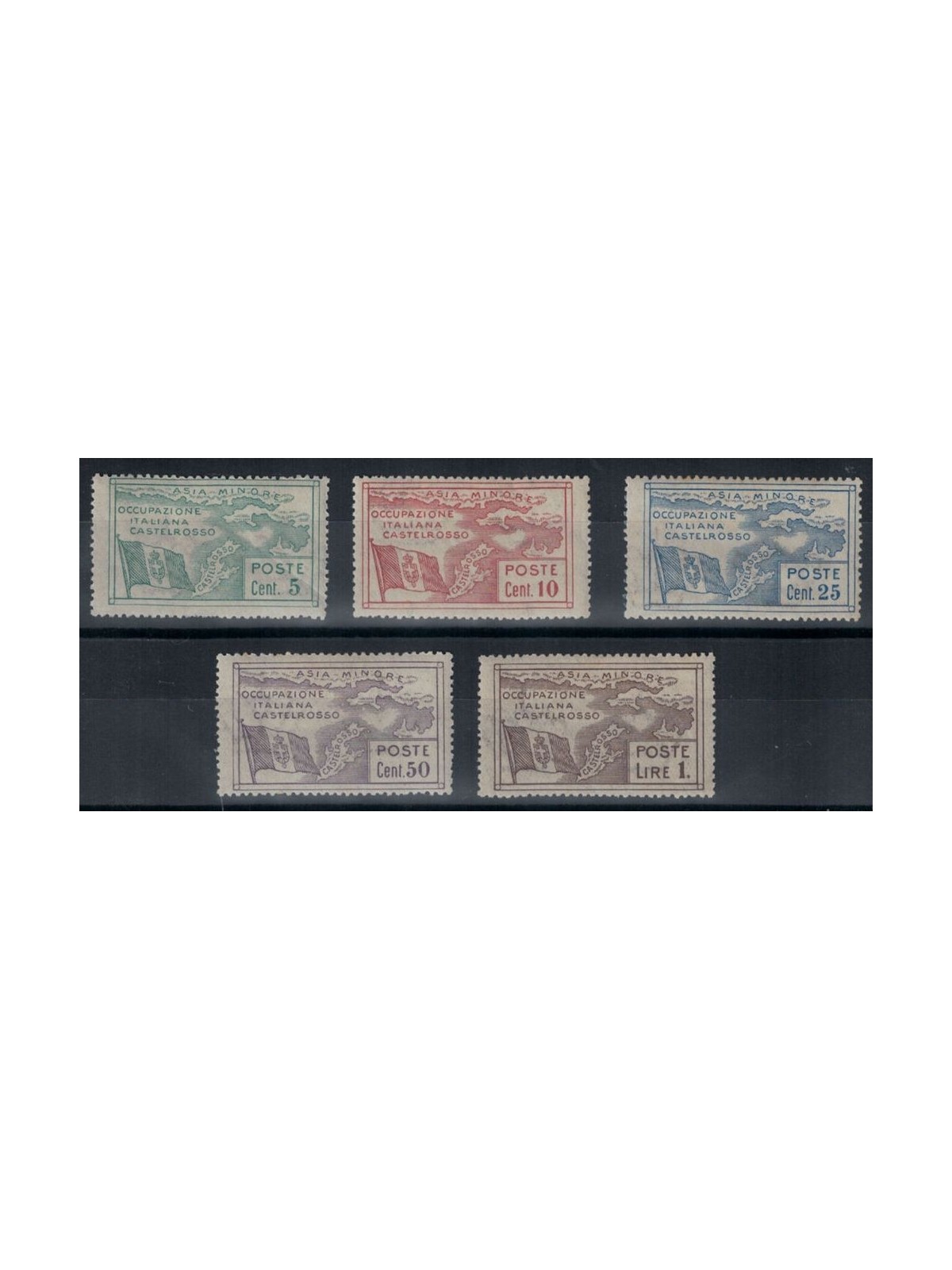 EGEO CASTELROSSO 1923 Occupazione italiana dell'isola 5v MNH**