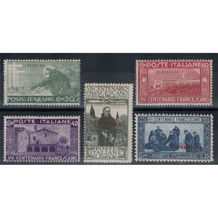 CYRENAICA 1926 St. Francis 5v MNH**