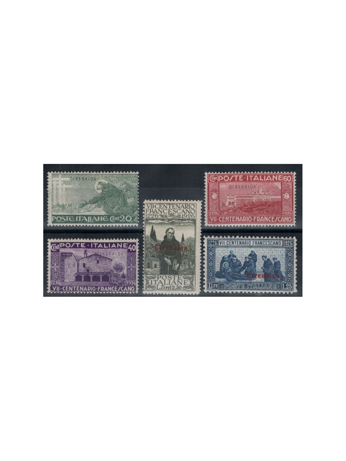 CIRENAICA 1926 San Francesco 5v MNH**