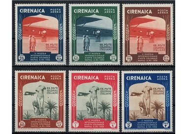 CYRENAICA 1934 Colonial Art Exhibition (airmail) 6v MNH**