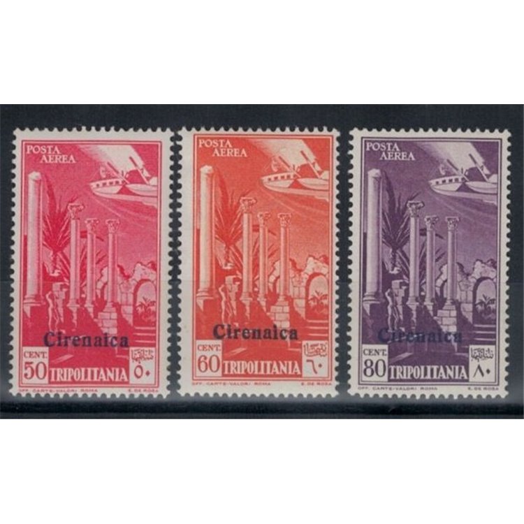 CYRENAICA 1932 Tripolitania airmail overprinted 3v MNH**