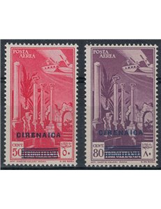 CIRENAICA 1932 Posta aerea di Tripolitania soprastampata 2v MNH**