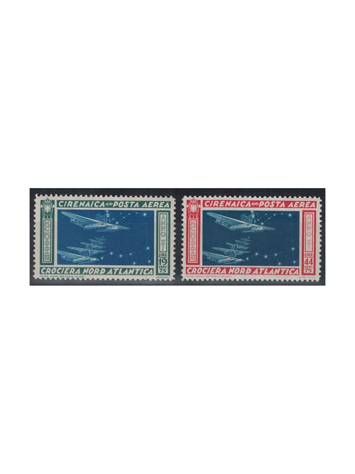 CIRENAICA 1933 Crociera Balbo 2v MNH**