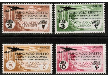 CIRENAICA 1934 Volo Roma-Buenos Aires 4v MNH**