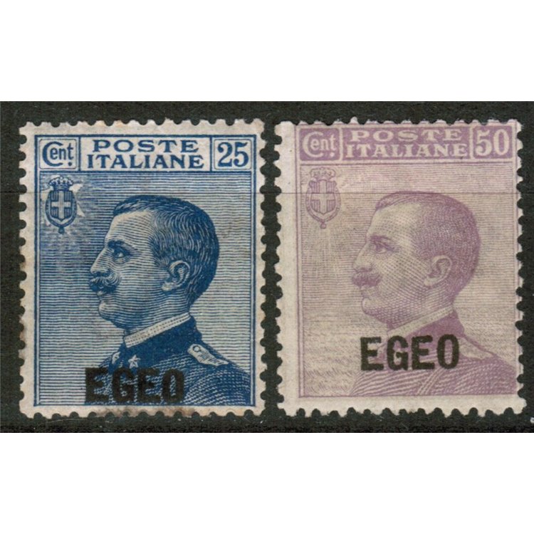 AEGEAN 1912 Michetti type overprinted 2v MH*