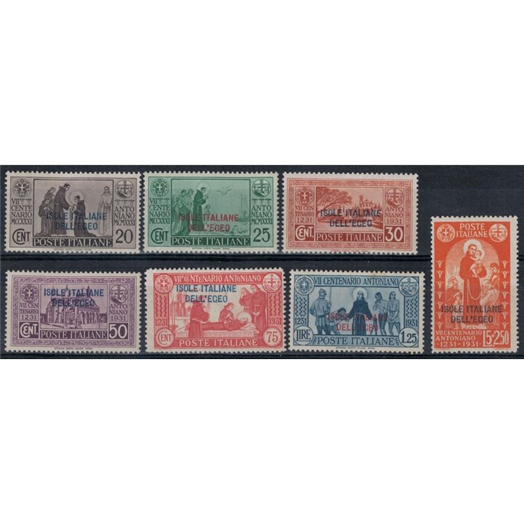 AEGEAN 1932 Saint Anthony 7v MH*