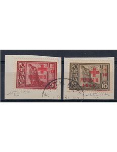 EGEO (GERMAN OCCUPATION) 1945 Red Cross 2v used