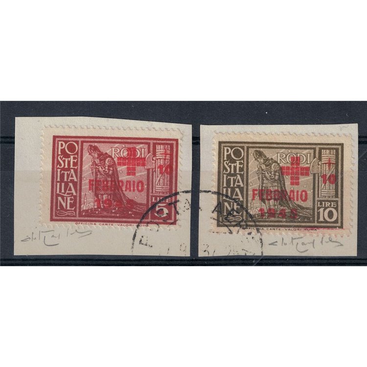EGEO (GERMAN OCCUPATION) 1945 Red Cross 2v used