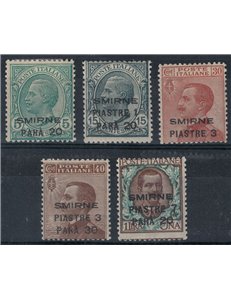 LEVANTE (SMIRNE) 1922 Serie ordinaria 5v MH*