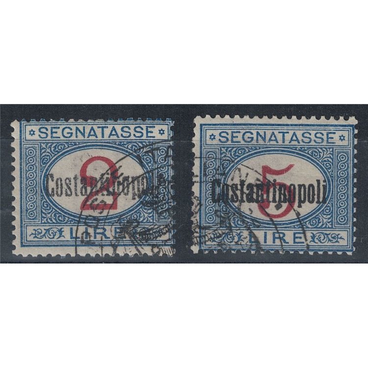 LEVANT (CONSTANTINOPLE) 1922 Tax stamp 2£ + 5£ 2v used ©