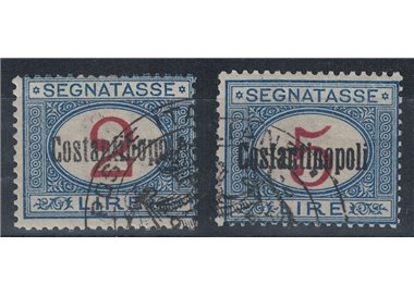 LEVANT (CONSTANTINOPLE) 1922 Tax stamp 2£ + 5£ 2v used ©